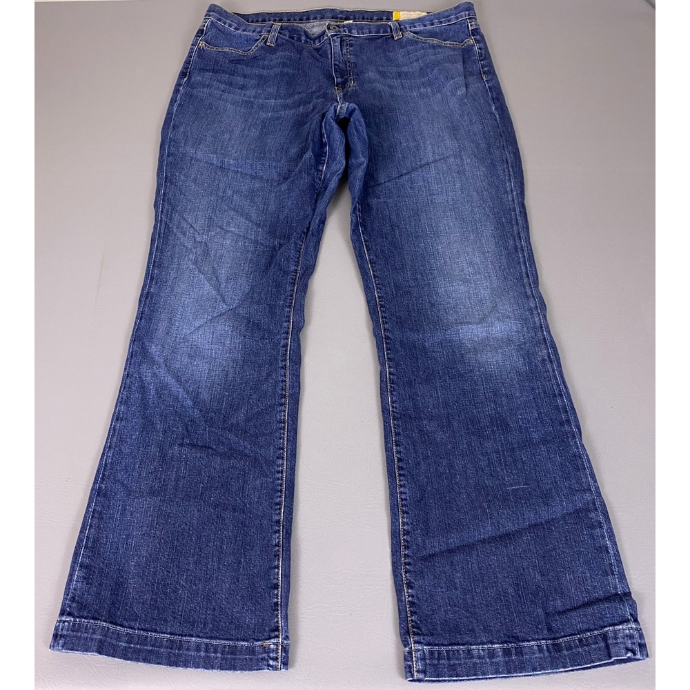 Gap Long and Lean Flare Wide Leg Jeans Women's Plus Size 20 Blue Stretch  Denim
